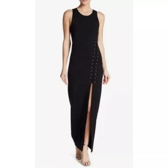 Walter Baker Women's Black Lace Up Sleeveless Misha Dress - Picture 2 of 9